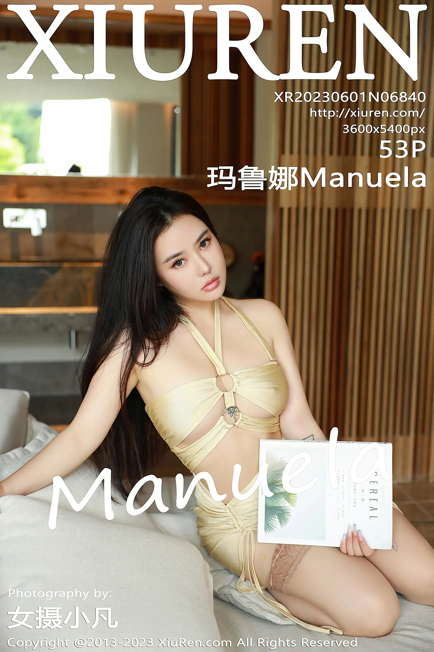 [XiuRen秀人网]2023.06.01 NO.6840 玛鲁娜Manuela 金色情趣礼服裙加肉丝美腿性感私房写真集-秀人网官方网站